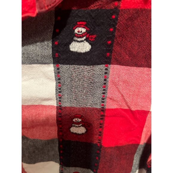 Women's Buffalo Plaid Snowman Embroidered Flannel Shirt Large‎ - Picture 4 of 7